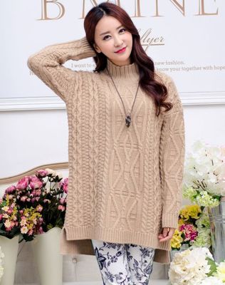 驼色针织的艺术 艾金诺USS AZINO立体拐花宽松毛衣，唯品会上的秋冬暖意