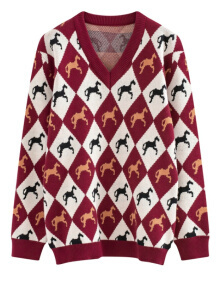 格子提花毛衣 经典与时尚的交融